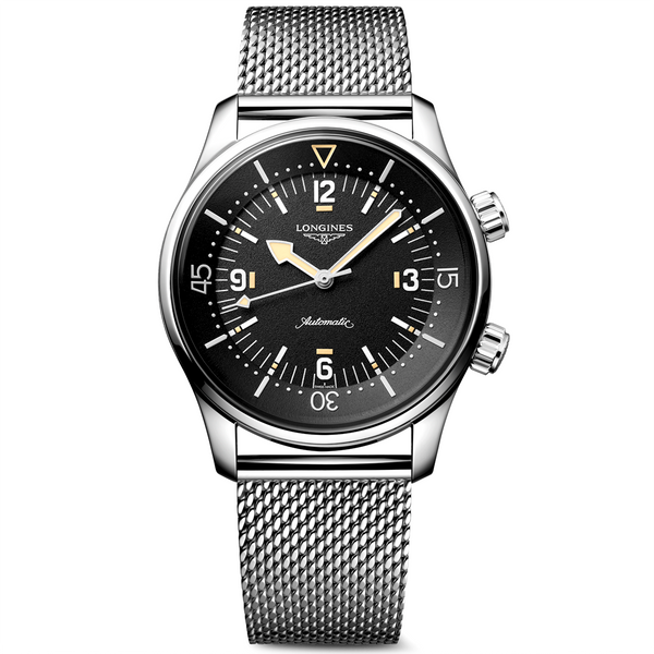 Longines Legend Diver 59 42mm Black Dial Automatic Bracelet Watch - Berry's Jewellers