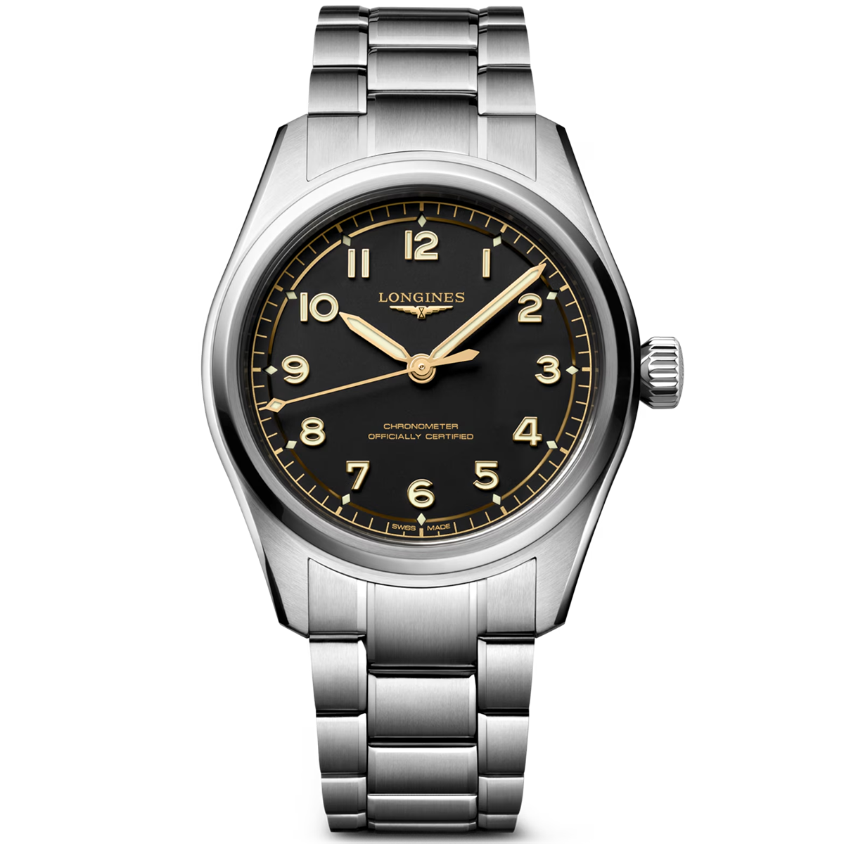 Spirit Pilot 39mm Black Dial Automatic Bracelet Watch
