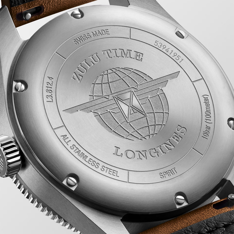 Spirit Zulu Time 42mm Anthracite Dial Automatic Brown Strap Watch