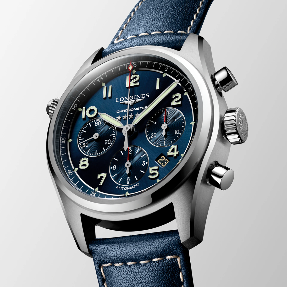 Spirit Chronograph 42mm Blue Dial Automatic Strap Watch