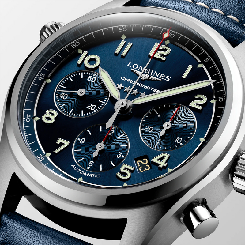 Spirit Chronograph 42mm Blue Dial Automatic Strap Watch