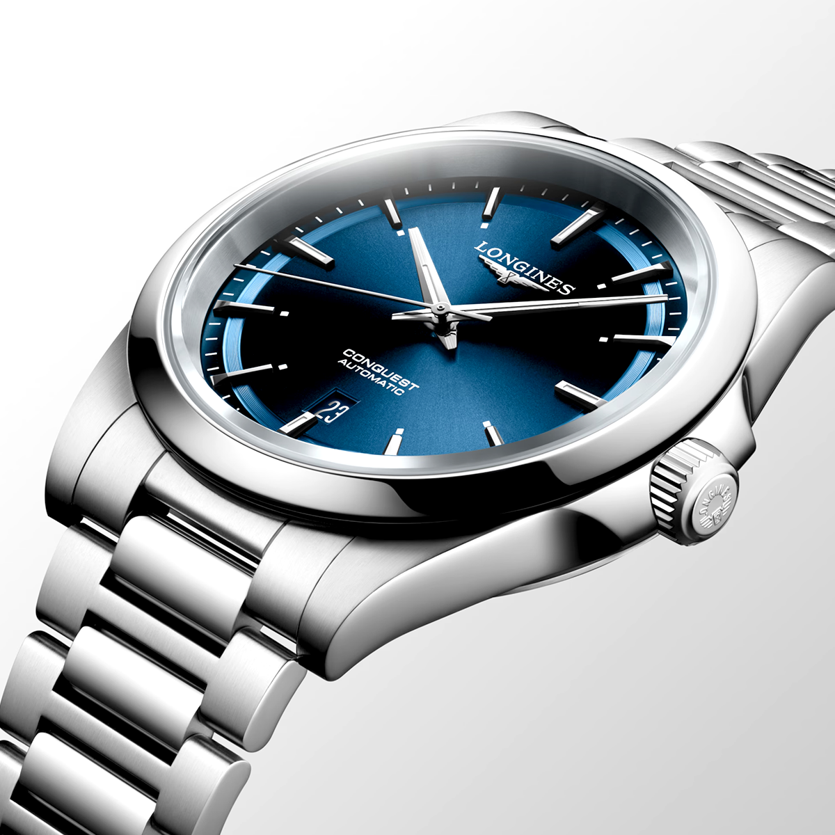 Conquest 41mm Blue Dial Automatic Bracelet Watch
