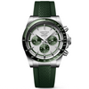 Conquest Chronograph 42mm Green Rubber Strap Automatic Watch