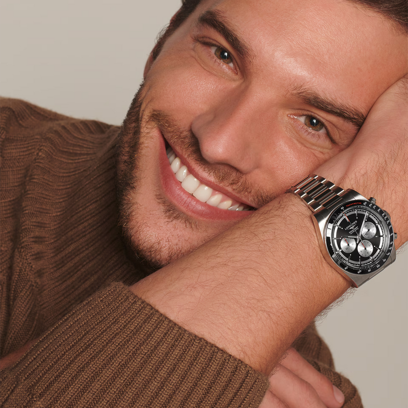 Conquest Chronograph 42mm Black & Silver Dial Automatic Watch