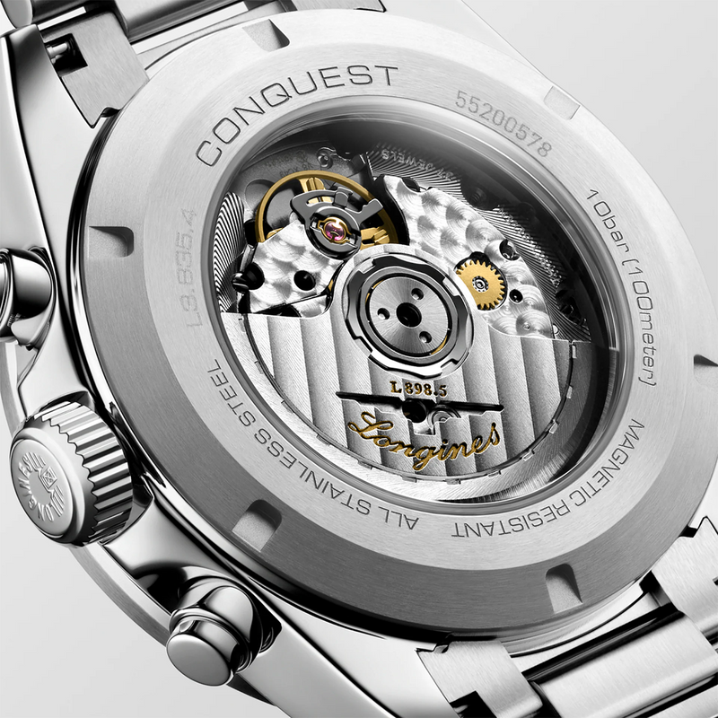 Conquest Chronograph 42mm Black & Silver Dial Automatic Watch
