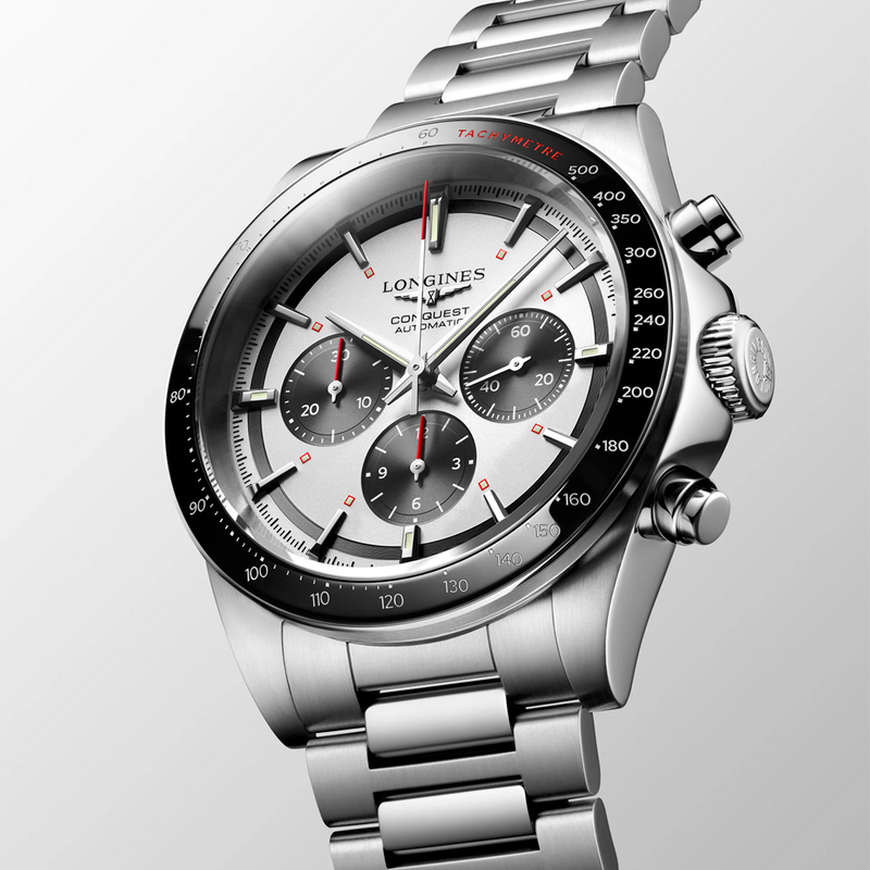 Conquest Chronograph 42mm Silver Dial Automatic Watch
