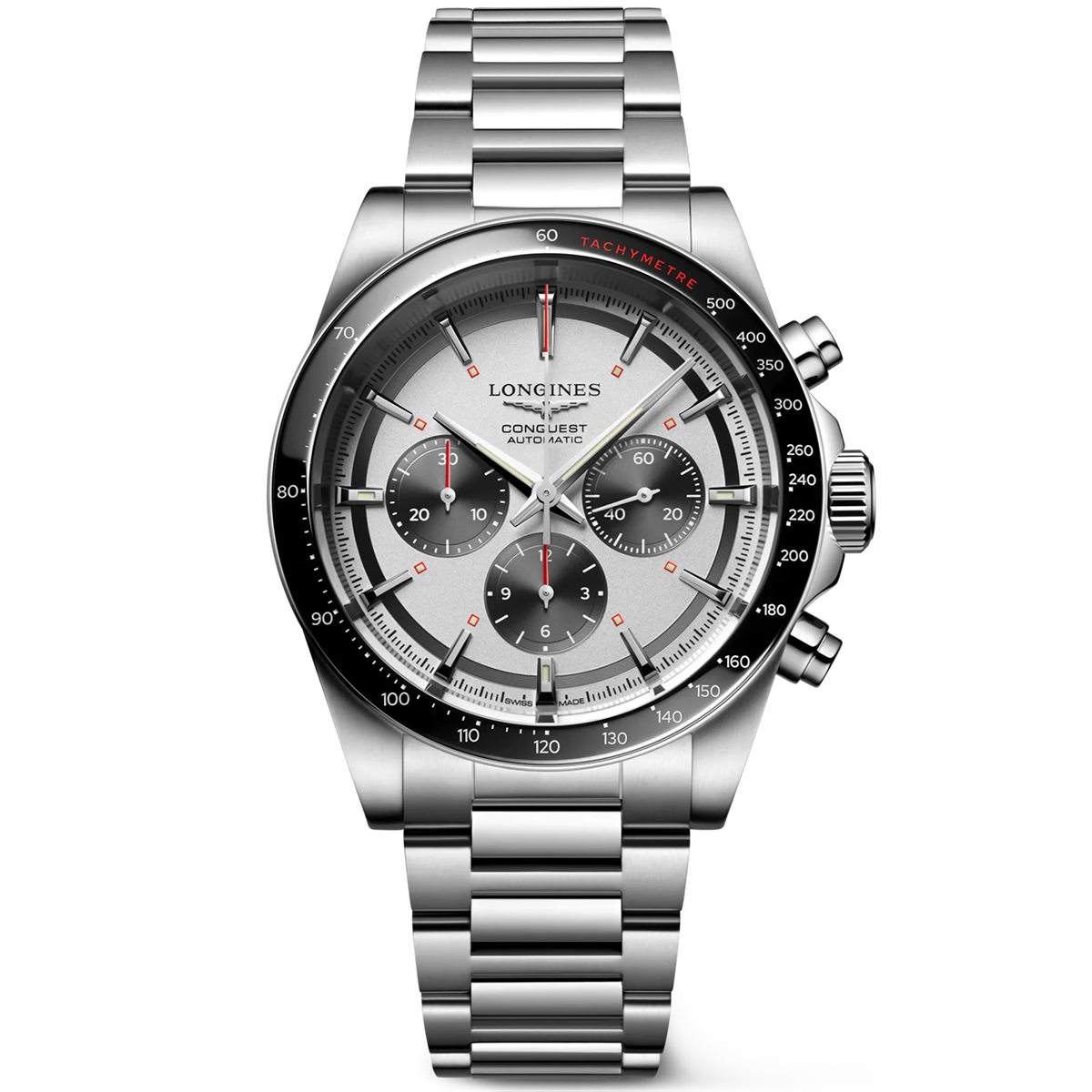 Conquest Chronograph 42mm Silver Dial Automatic Watch