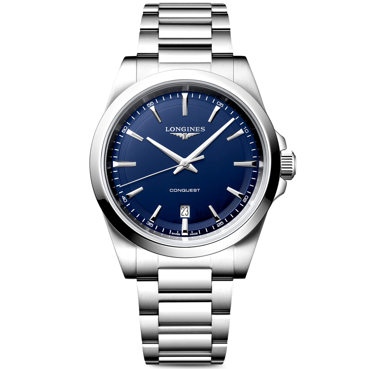 Conquest 41mm Blue Dial Steel Bracelet Watch