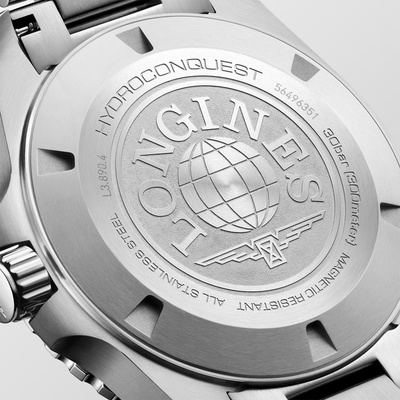 HydroConquest GMT 43mm Black Dial Automatic Bracelet Watch
