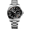 HydroConquest GMT 43mm Black Dial Automatic Bracelet Watch