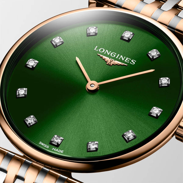 Longines La Grande Classique 29mm Steel and Rose Gold PVD Green Dial Quartz Bracelet Watch - Berry's Jewellers