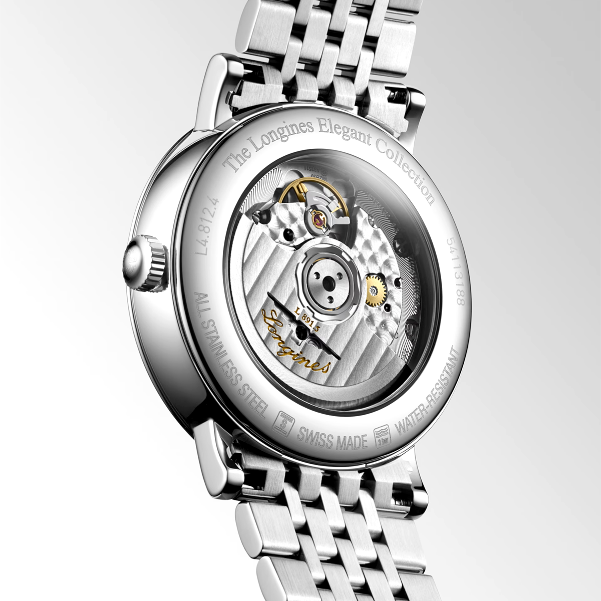 Elegant 39mm White Dial Steel Bracelet Automatic Watch