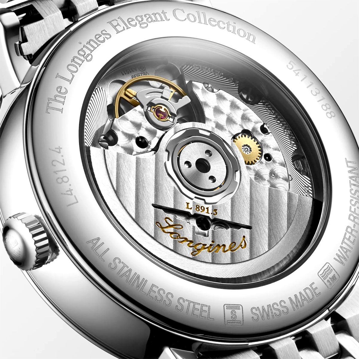 Elegant 39mm White Dial Steel Bracelet Automatic Watch