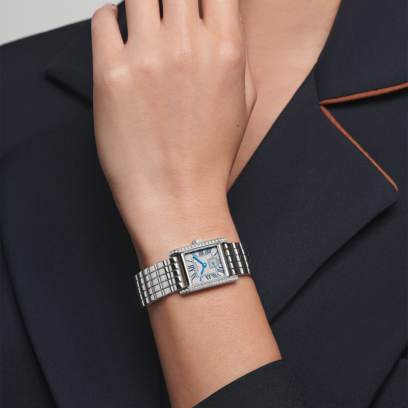 Mini DolceVita 21.5mm x 29mm Diamond Set Steel Bracelet Watch