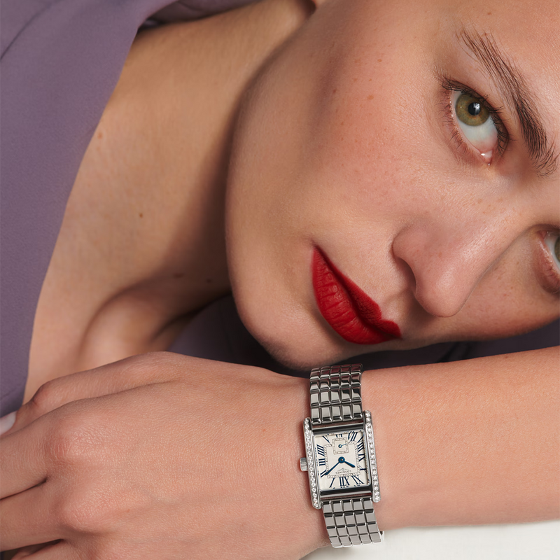 Mini DolceVita 21.5mm x 29mm Diamond Set Steel Bracelet Watch