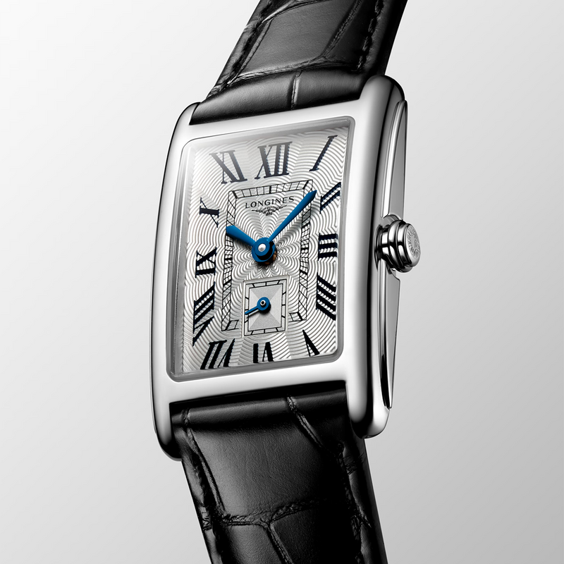 DolceVita 20.80mm x 32mm Silver Dial Black Strap Watch