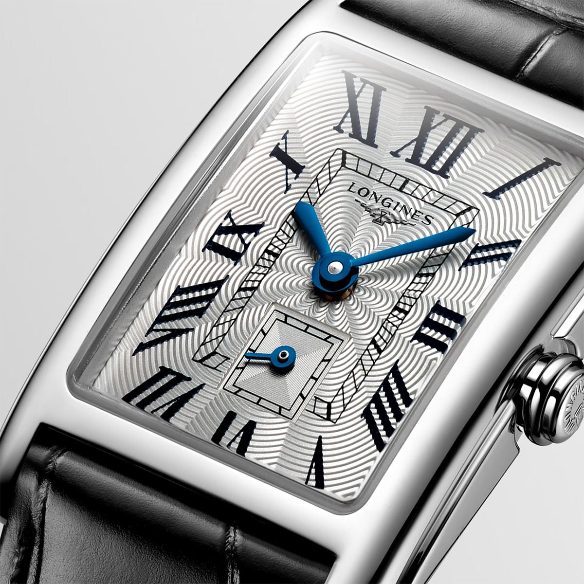 DolceVita 20.80mm x 32mm Silver Dial Black Strap Watch