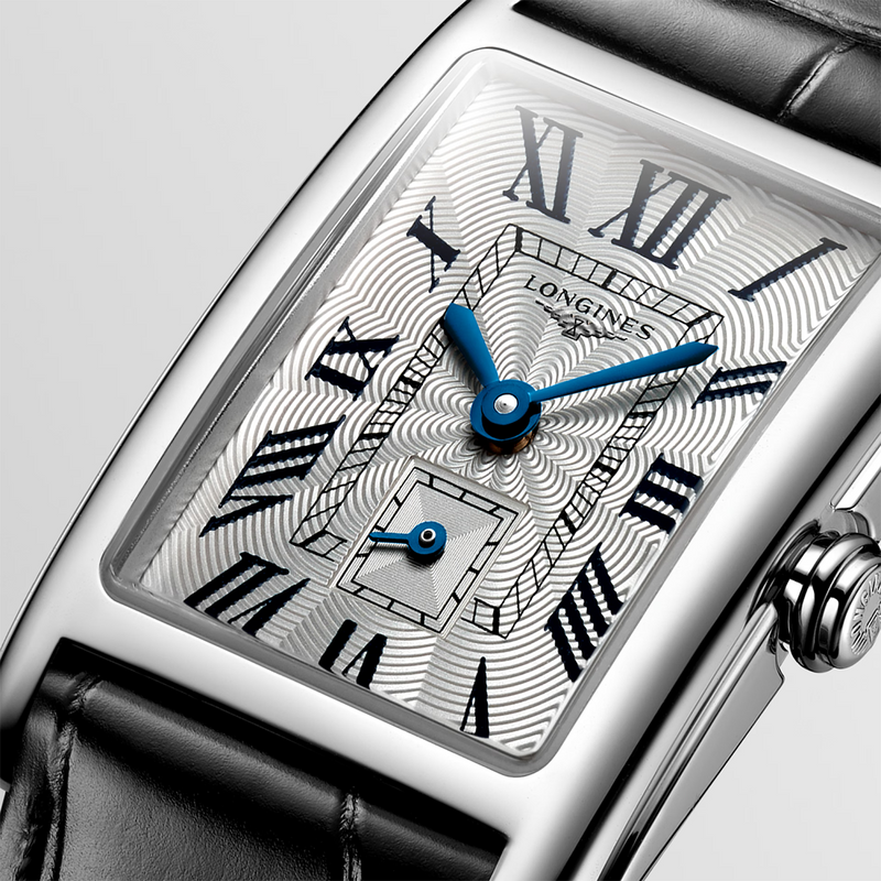 DolceVita 20.80mm x 32mm Silver Dial Black Strap Watch