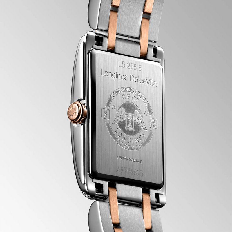 DolceVita 20.8mm x 32mm Steel & Rose Gold Diamond Set Watch