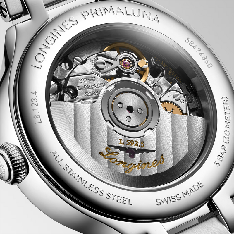 PrimaLuna 30mm Bordeaux Dial Diamond Set Automatic Bracelet Watch