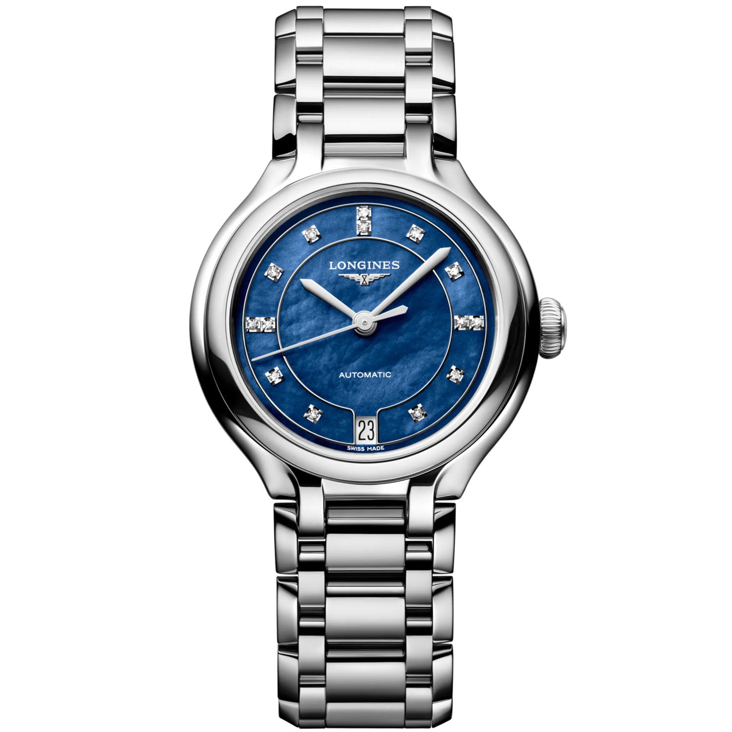 PrimaLuna 34mm Steel Automatic Bracelet  Watch