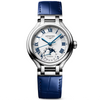 PrimaLuna Moonphase 34mm Ivory Dial Blue Strap Ladies Automatic Watch