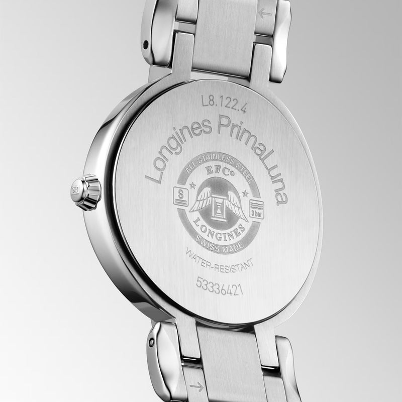 Longines PrimaLuna Moonphase 34mm Steel Automatic Bracelet Watch - Berry's Jewellers