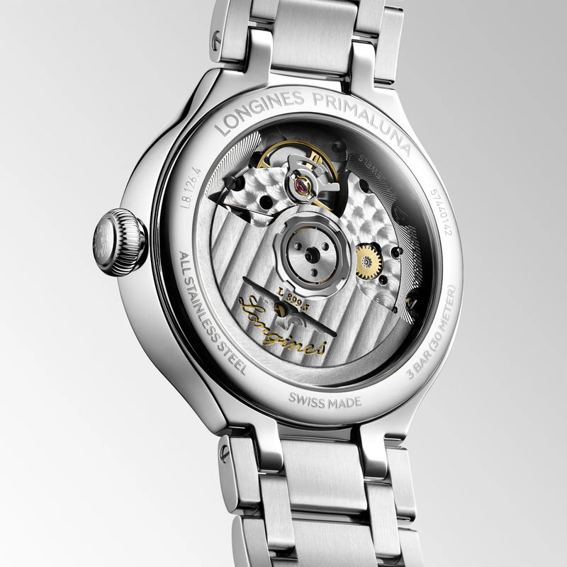 Longines PrimaLuna Moonphase 34mm Steel Automatic Bracelet Watch - Berry's Jewellers