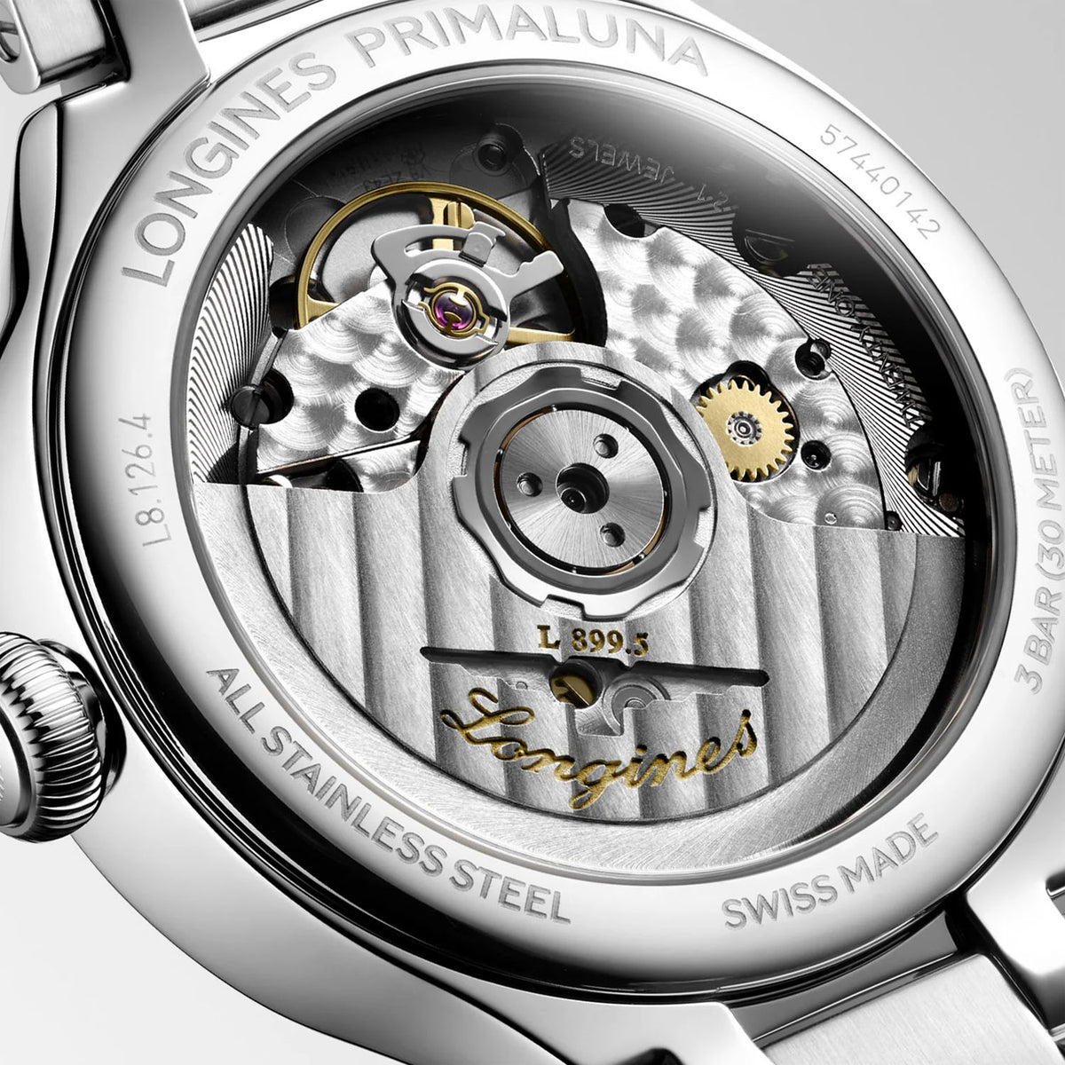 Longines PrimaLuna Moonphase 34mm Steel Automatic Bracelet Watch - Berry's Jewellers
