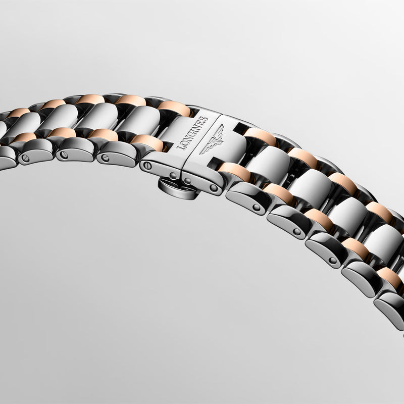 Longines PrimaLuna Moonphase 34mm Two-Tone White Dial Ladies Watch - Berry's Jewellers