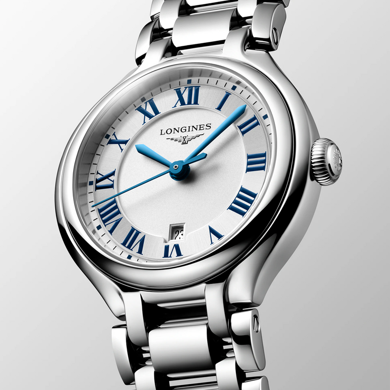PrimaLuna 30mm Silver Dial Steel Bracelet Ladies Watch