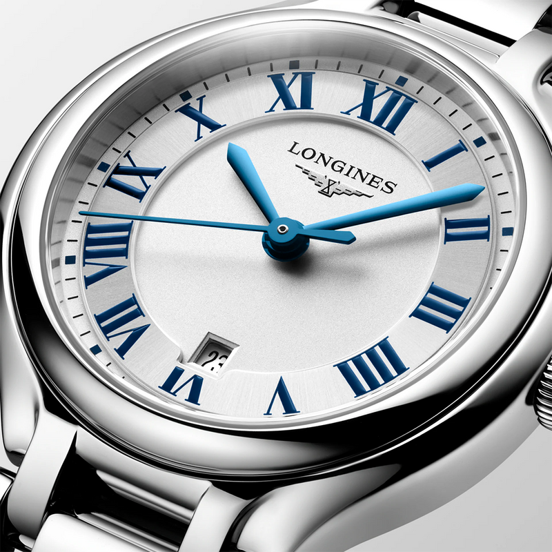 PrimaLuna 30mm Silver Dial Steel Bracelet Ladies Watch