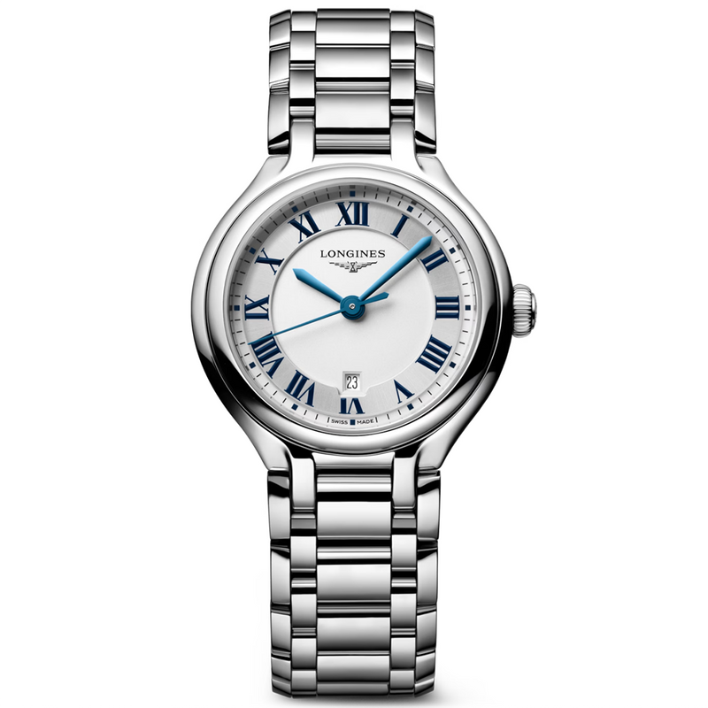PrimaLuna 30mm Silver Dial Steel Bracelet Ladies Watch