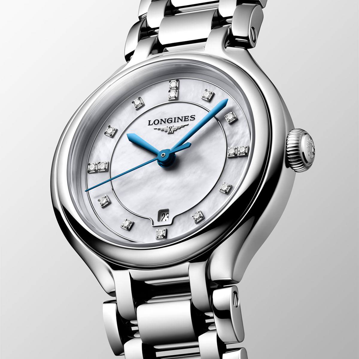 PrimaLuna 30mm Mother of Pearl Diamond Set Dial Ladies Watch