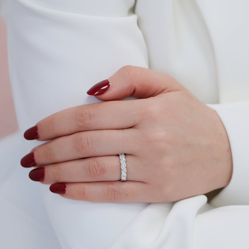 Berry's Platinum Marquise Cut Diamond Seven Stone Half Eternity Ring - Berry's Jewellers