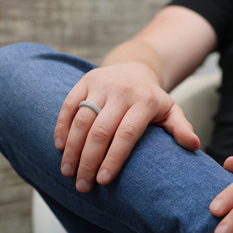 Berry's Platinum Round Brilliant Cut Diamond Pave Set 6mm Ring - Berry's Jewellers