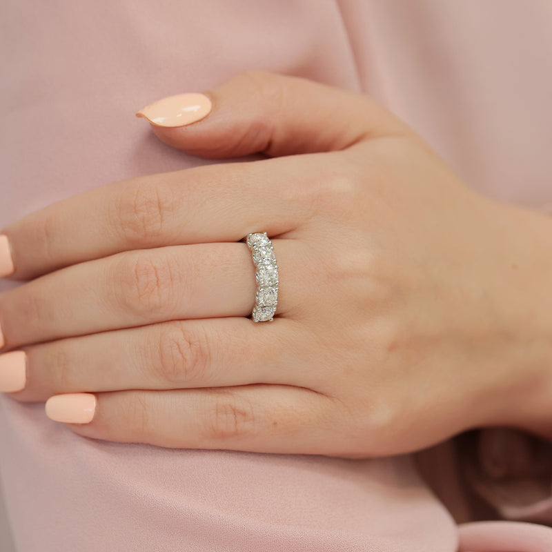 Berry's Platinum Round Brilliant-Cut Diamond 2.00ct Five Stone Half Eternity Ring - Berry's Jewellers