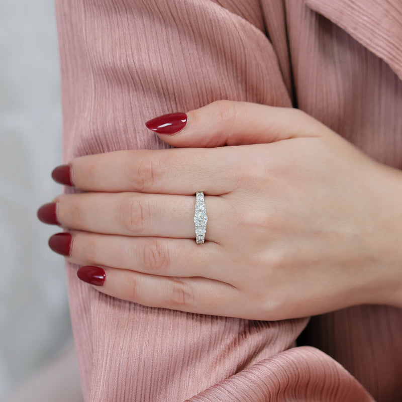 Berry's Platinum GIA Certificated Round Brilliant-Cut Diamond Seven Stone Half Eternity Ring - Berry's Jewellers