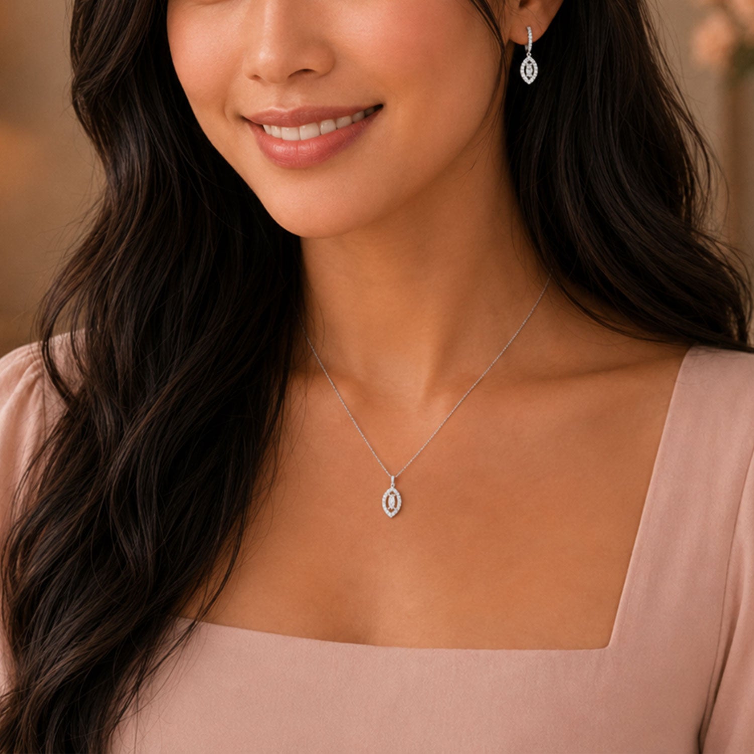Berry's 18ct White Gold Marquise Cut Diamond Drop Earrings - Berry's Jewellers