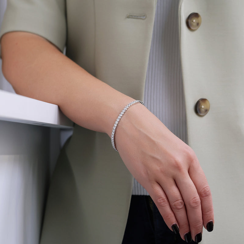 Berry's 18ct White Gold Round Brilliant Cut Diamond Tennis Bracelet - Berry's Jewellers