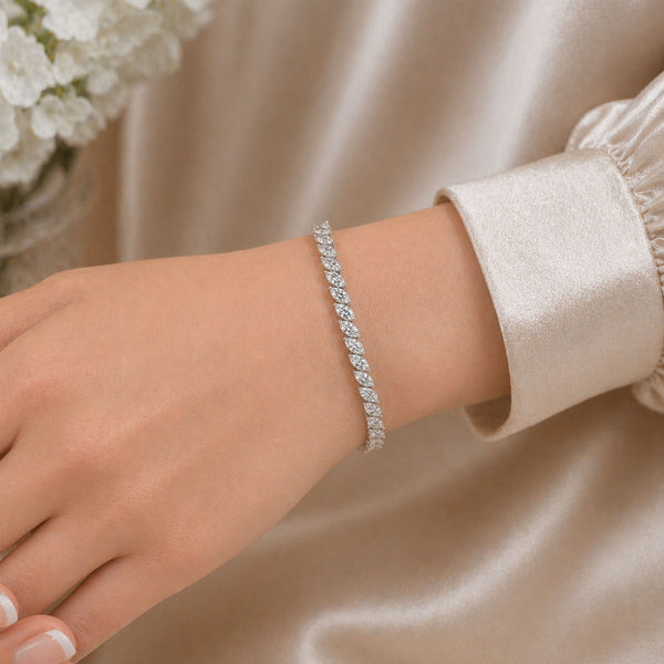 Berry's 18ct White Gold Marquise Cut Diamond Claw Set Bracelet - Berry's Jewellers