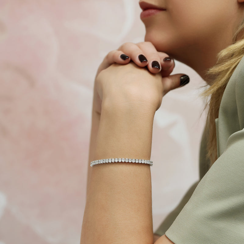 Berry's Platinum Claw Set Oval Cut Diamond Tennis Bracelet - Berry's Jewellers