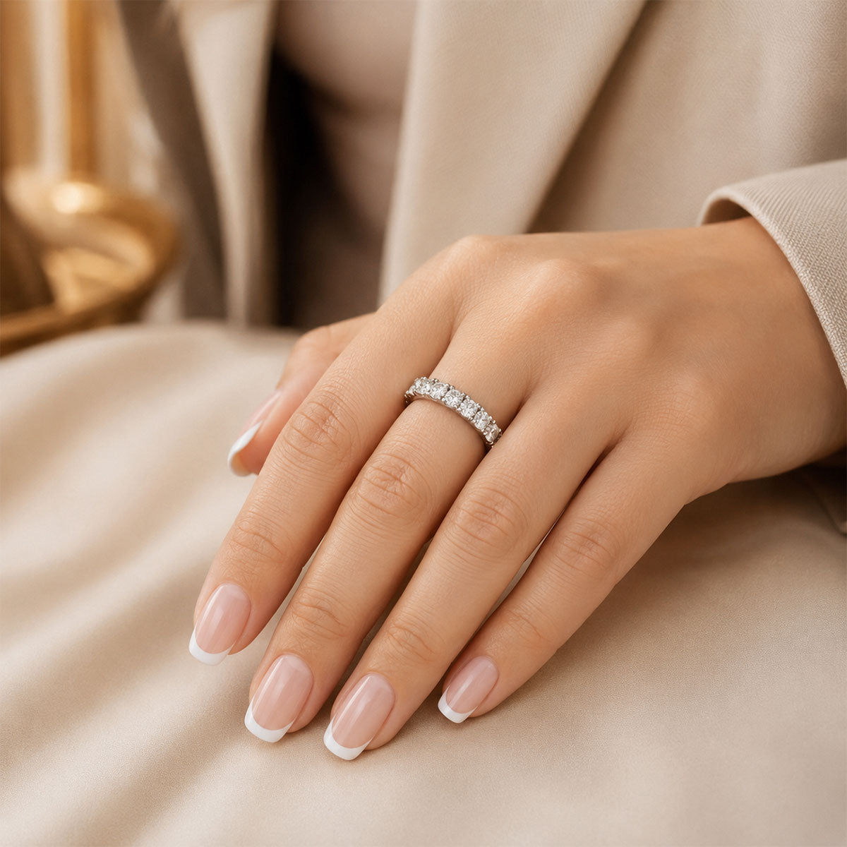 Platinum and Round Brilliant Cut Diamond Full Eternity Ring