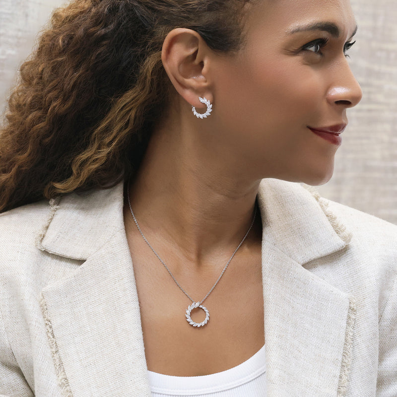 Berry's 18ct White Gold Marquise Cut Diamond Hoop Earrings - Berry's Jewellers