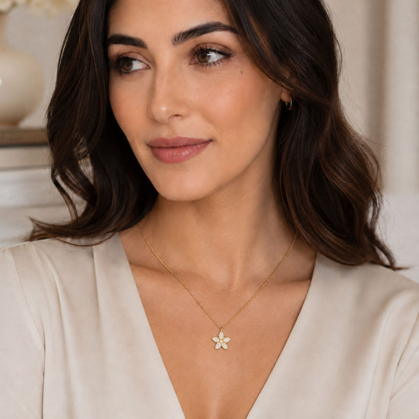 Berry's 18ct Yellow Gold Bloom Collection Diamond Flower Pendant - Berry's Jewellers