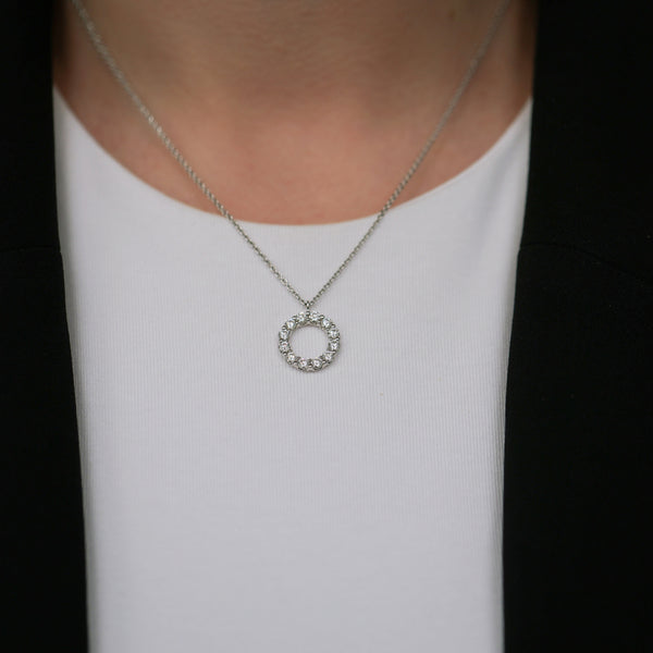 Berry's 18ct White Gold Diamond Open Circle Pendant - Berry's Jewellers