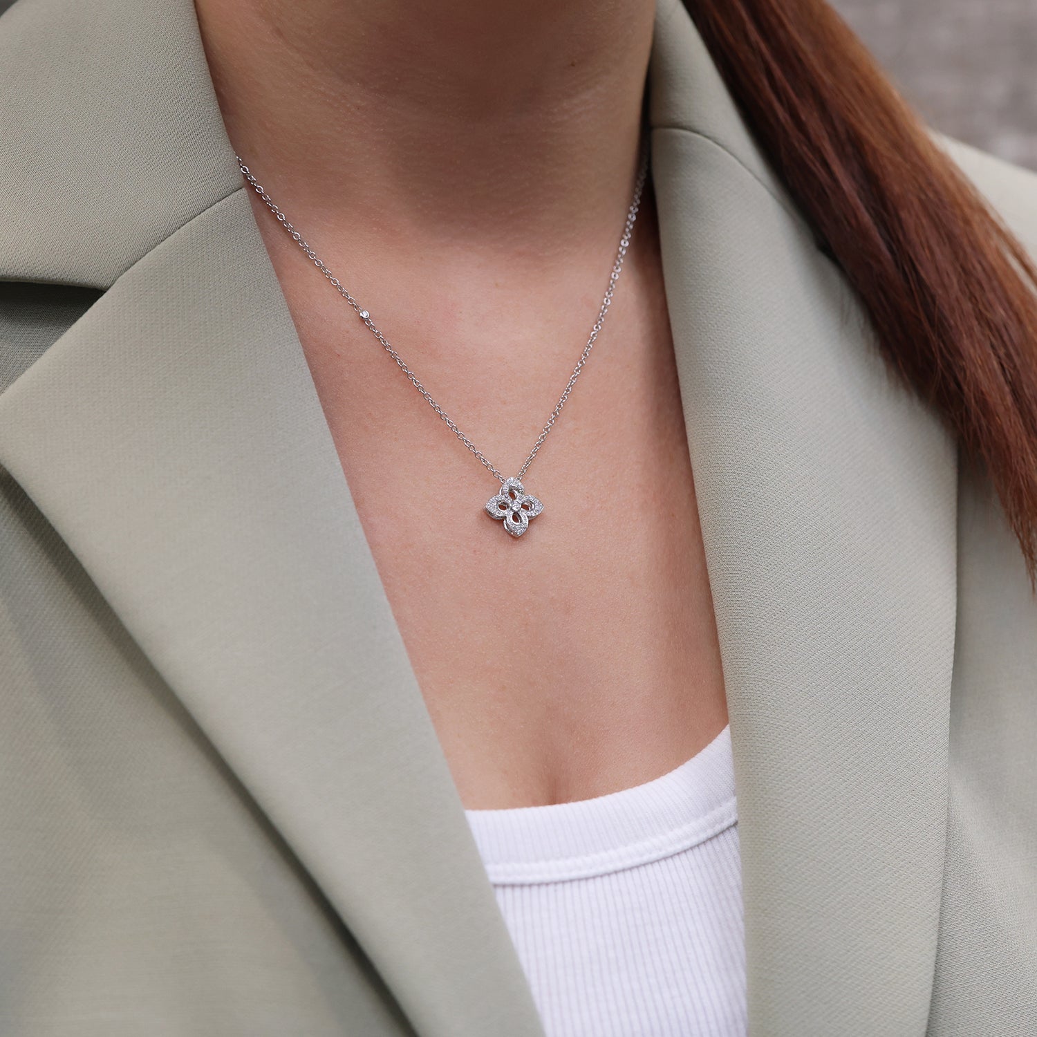 Berry's 18ct White Gold Diamond Set Large Primavera Pendant - Berry's Jewellers