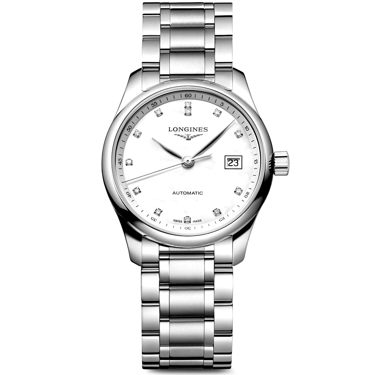 Master Collection 29mm White Mother of Pearl Diamond Dial Watch