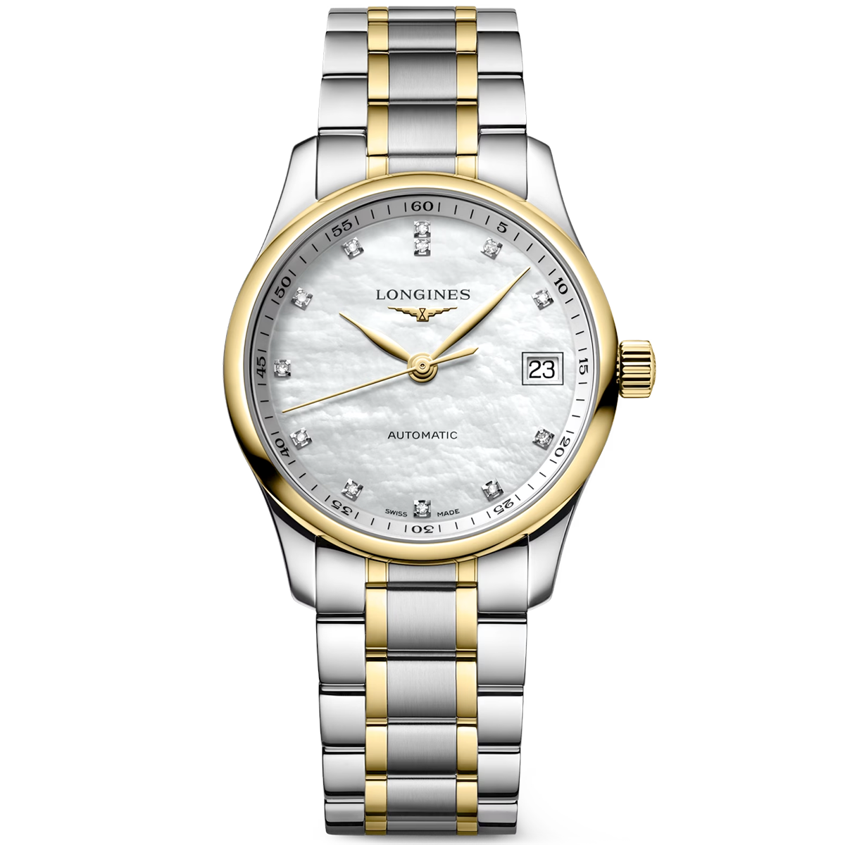 Master 34mm Two-Tone White Mother of Pear Dial Bracelet Watch