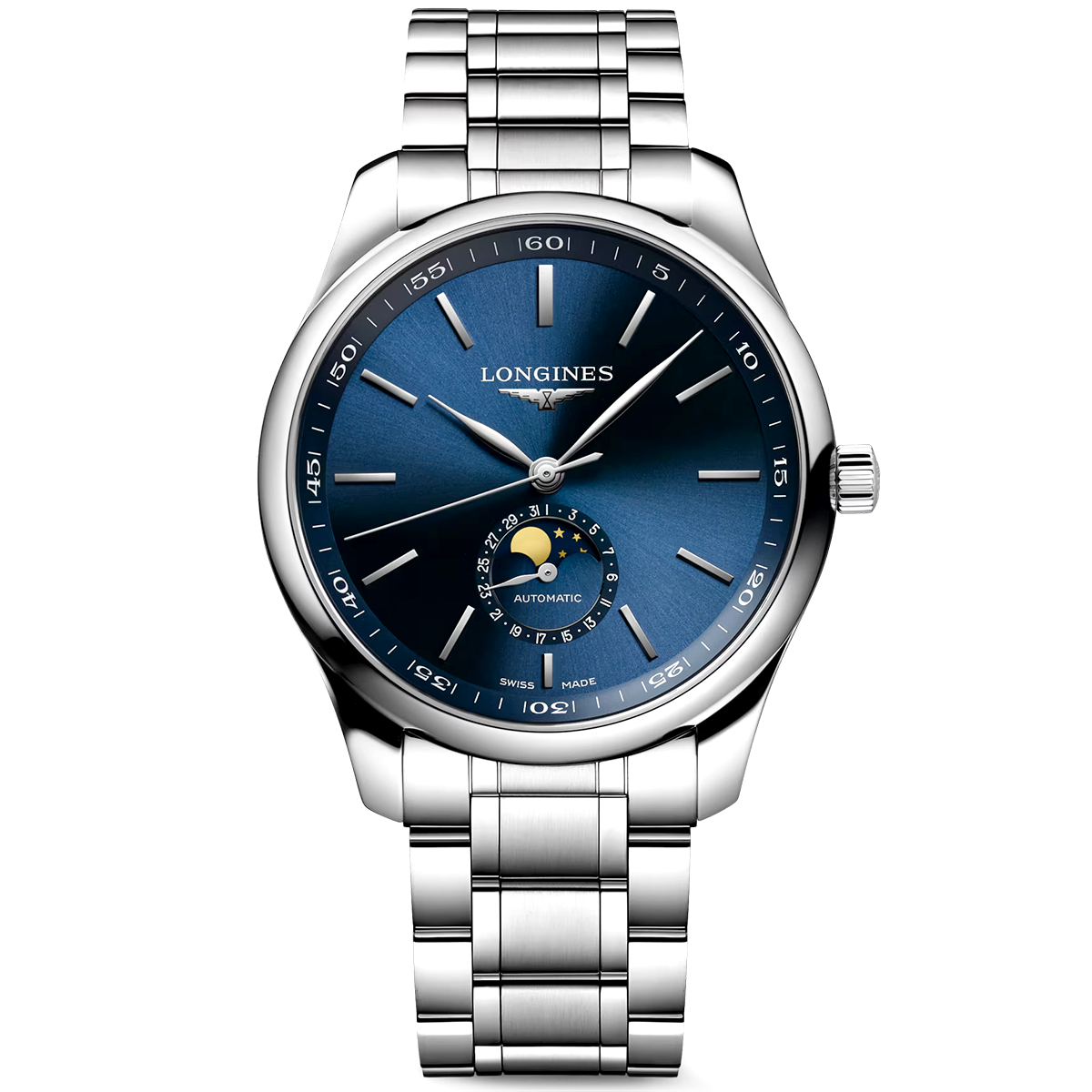 Master Collection Moonphase 42mm Blue Dial Men's Bracelet Watch